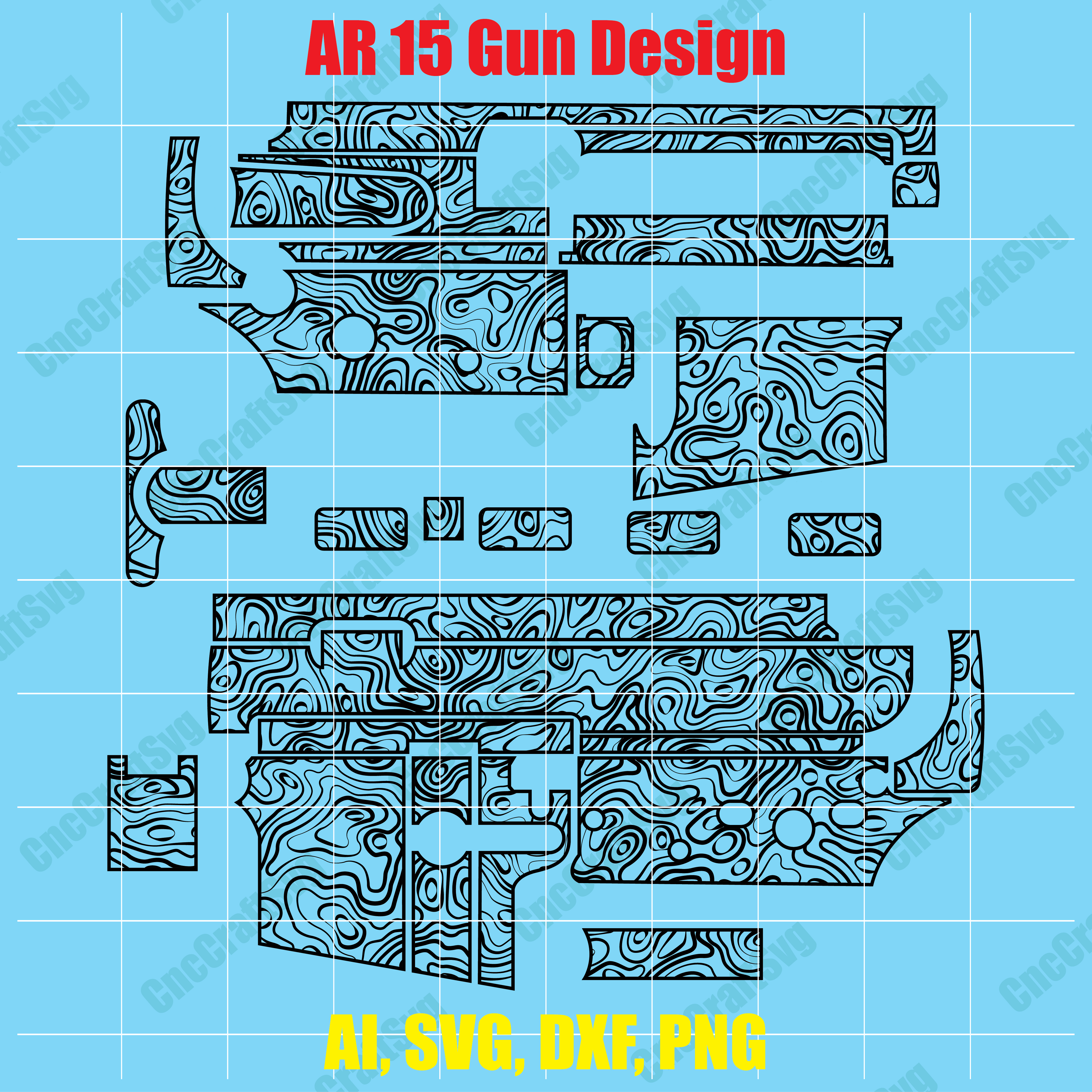 AR 15 Gun Design Custom, Digital, Ai, Vector, DXF, SVG, PNG | Inspire ...