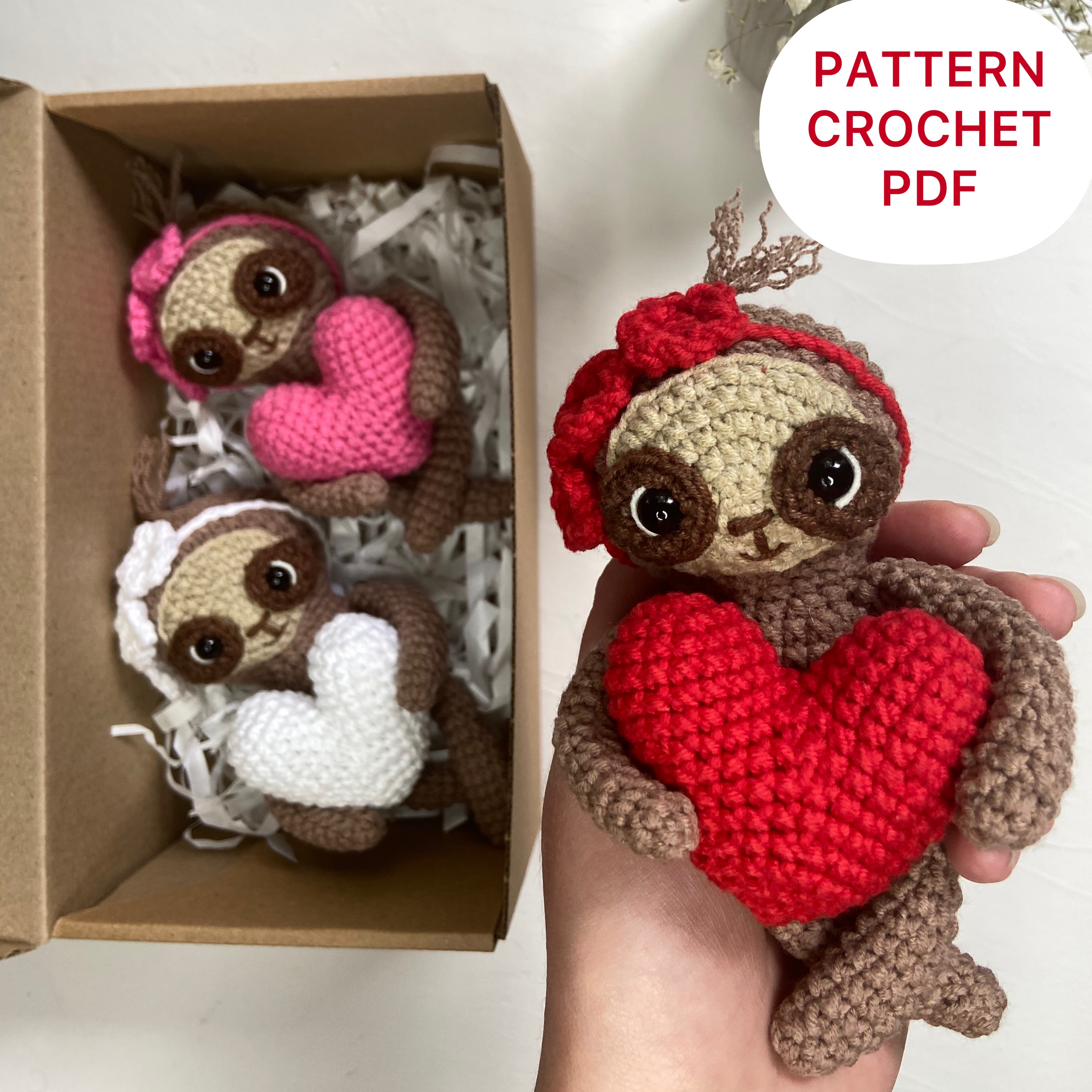 Crochet sloth pattern PDF amigurumi animal - Inspire Uplift
