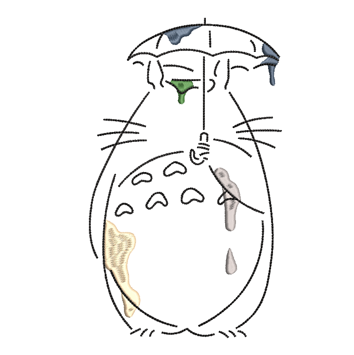 My Neighbor Totoro Embroidery Line Art Design - My Neighbor | Inspire ...