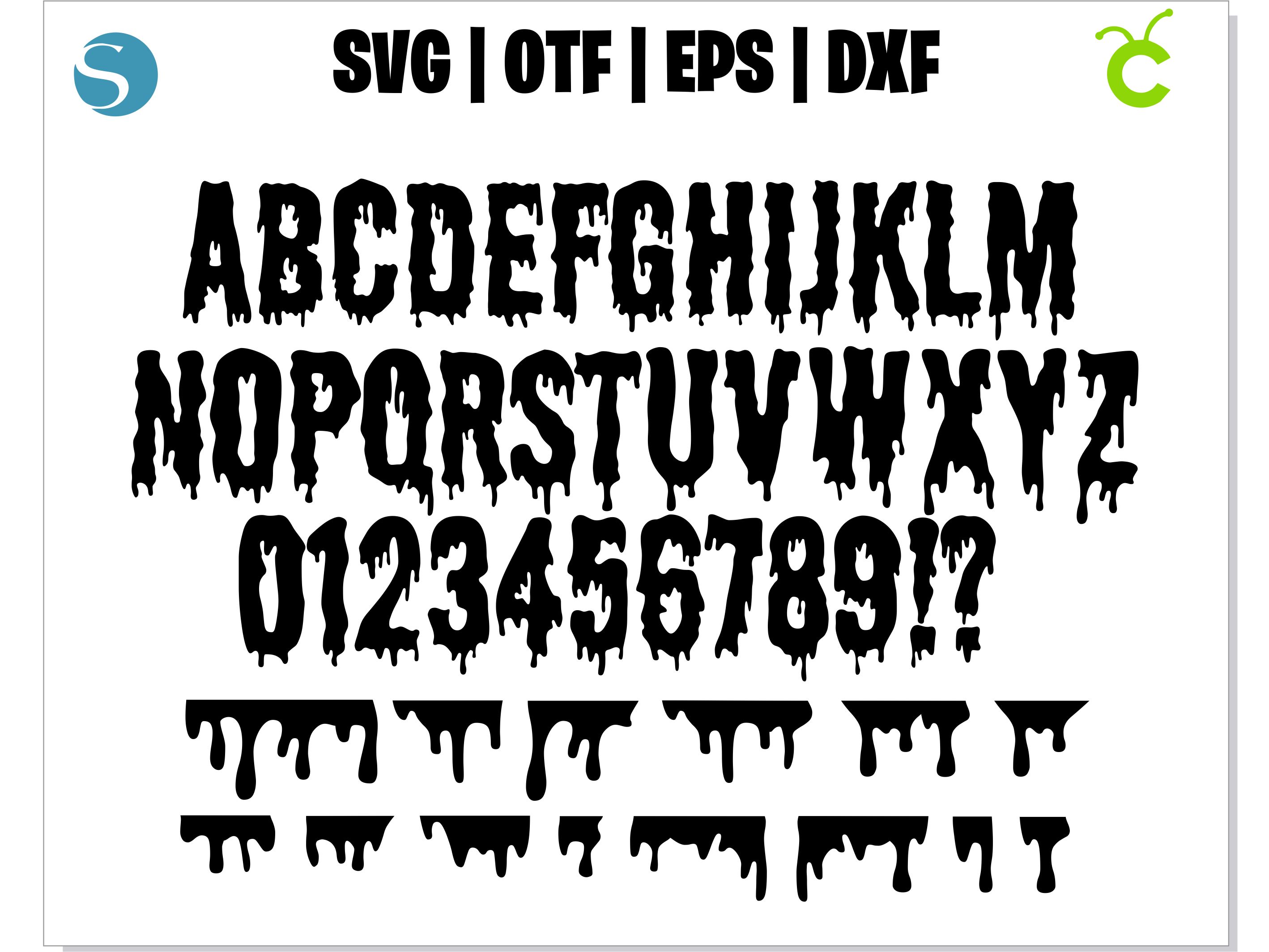 Dripping font SVG, Dripping font OTF, Dripping font for Cric Inspire