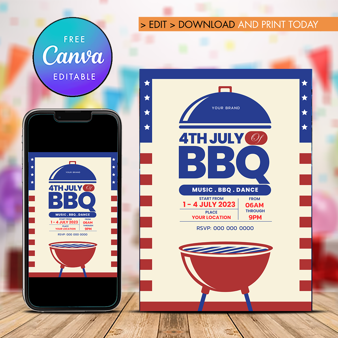4th of July Flyer Template, American Independence day party | Inspire ...