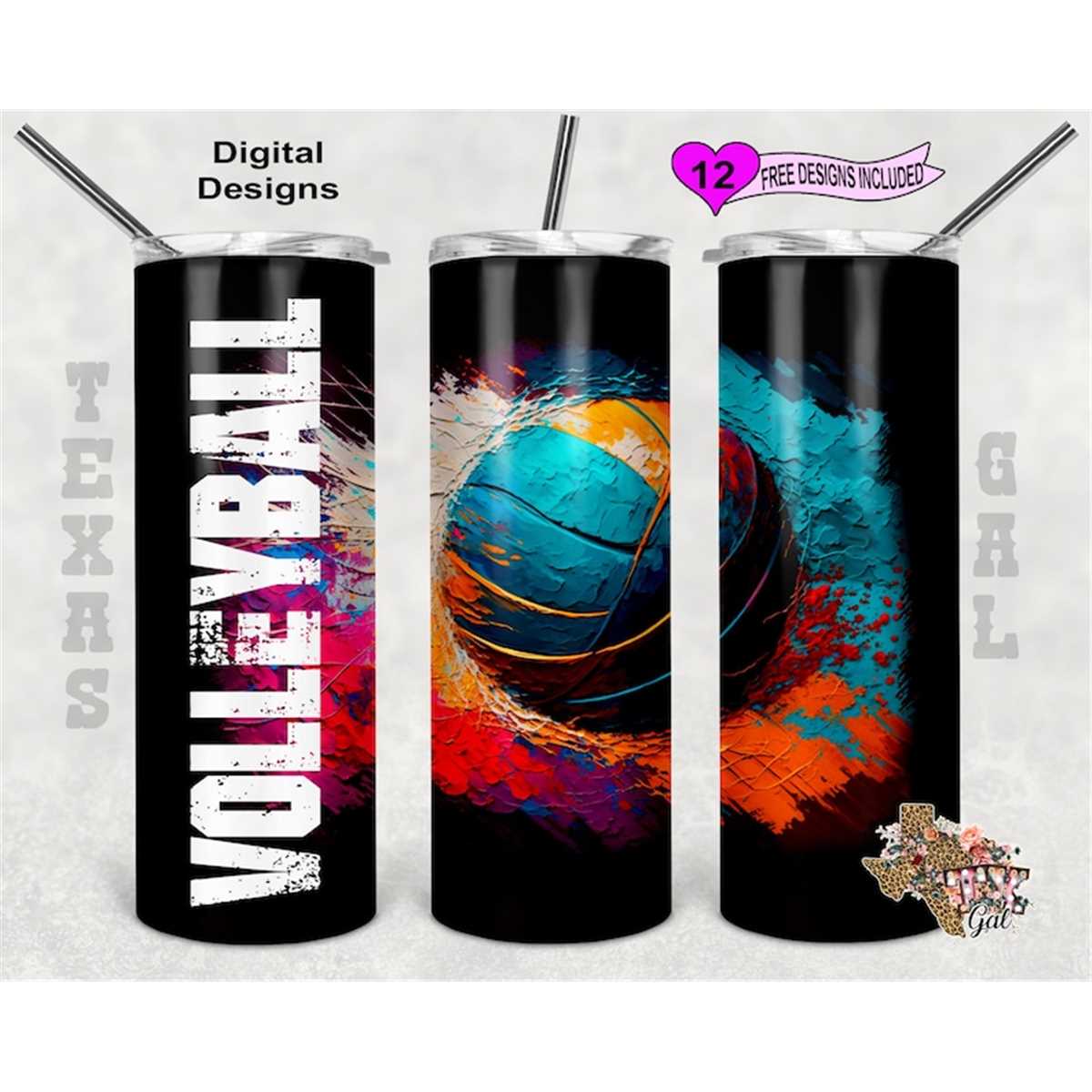 Painted Tumbler Wrap, Volleyball Tumbler Wrap, 20oz Sublimat Inspire