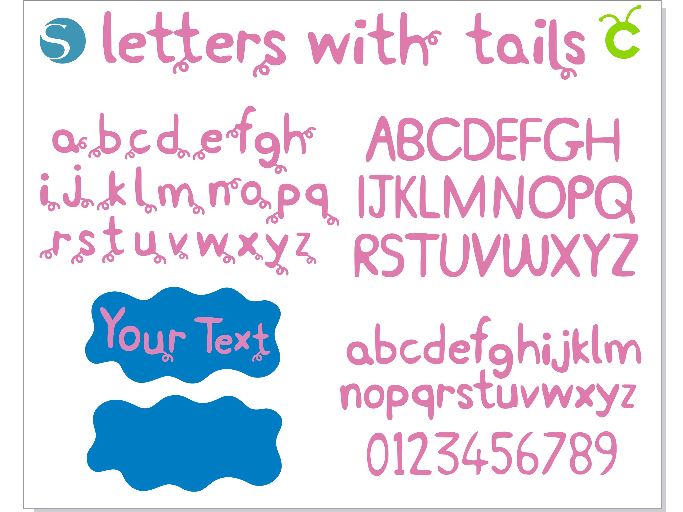 Peppa Pig letters with tails SVG, Peppa Pig font SVG, Peppa Inspire