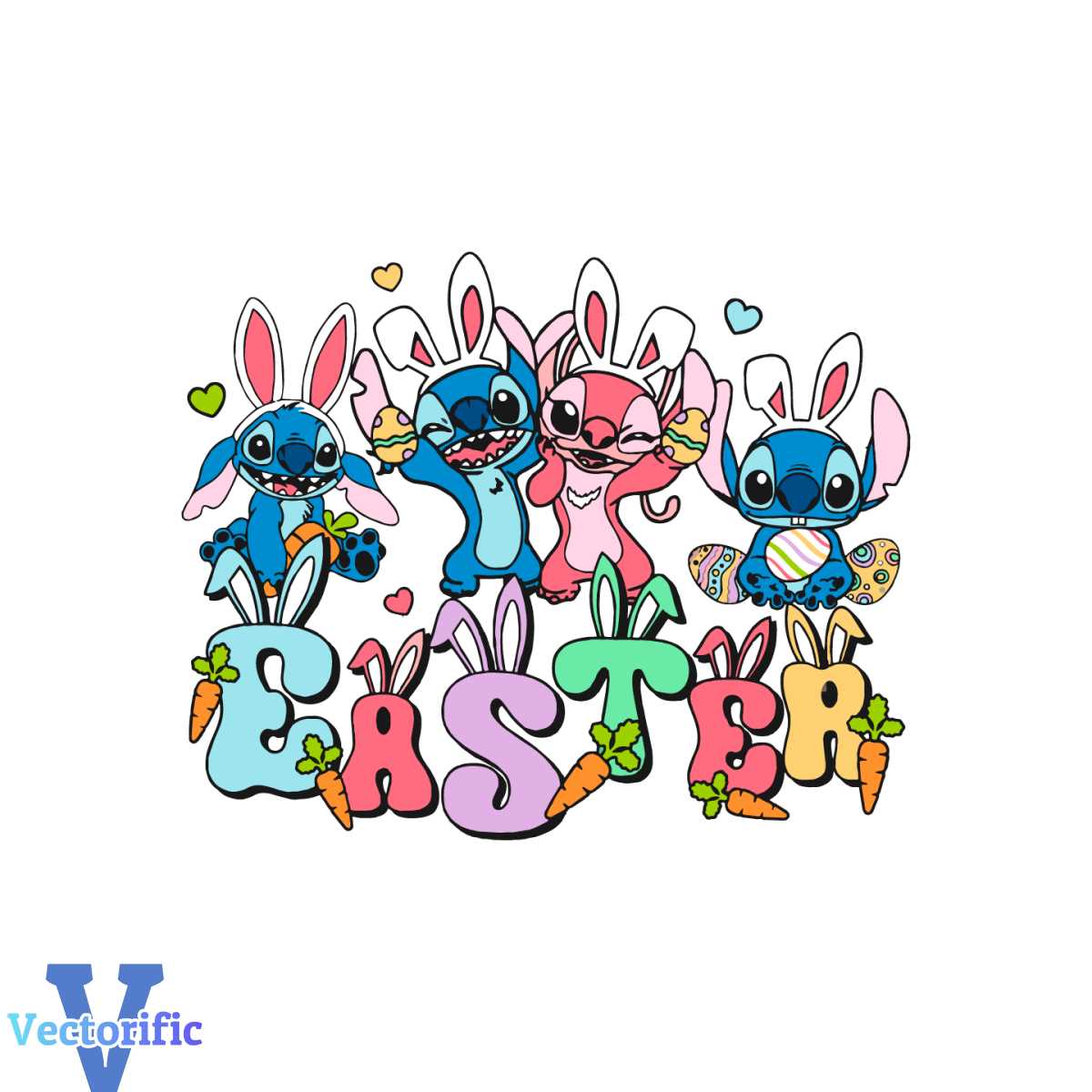 Easter Bunny Cute Stitch Disney Easter SVG Cutting Files