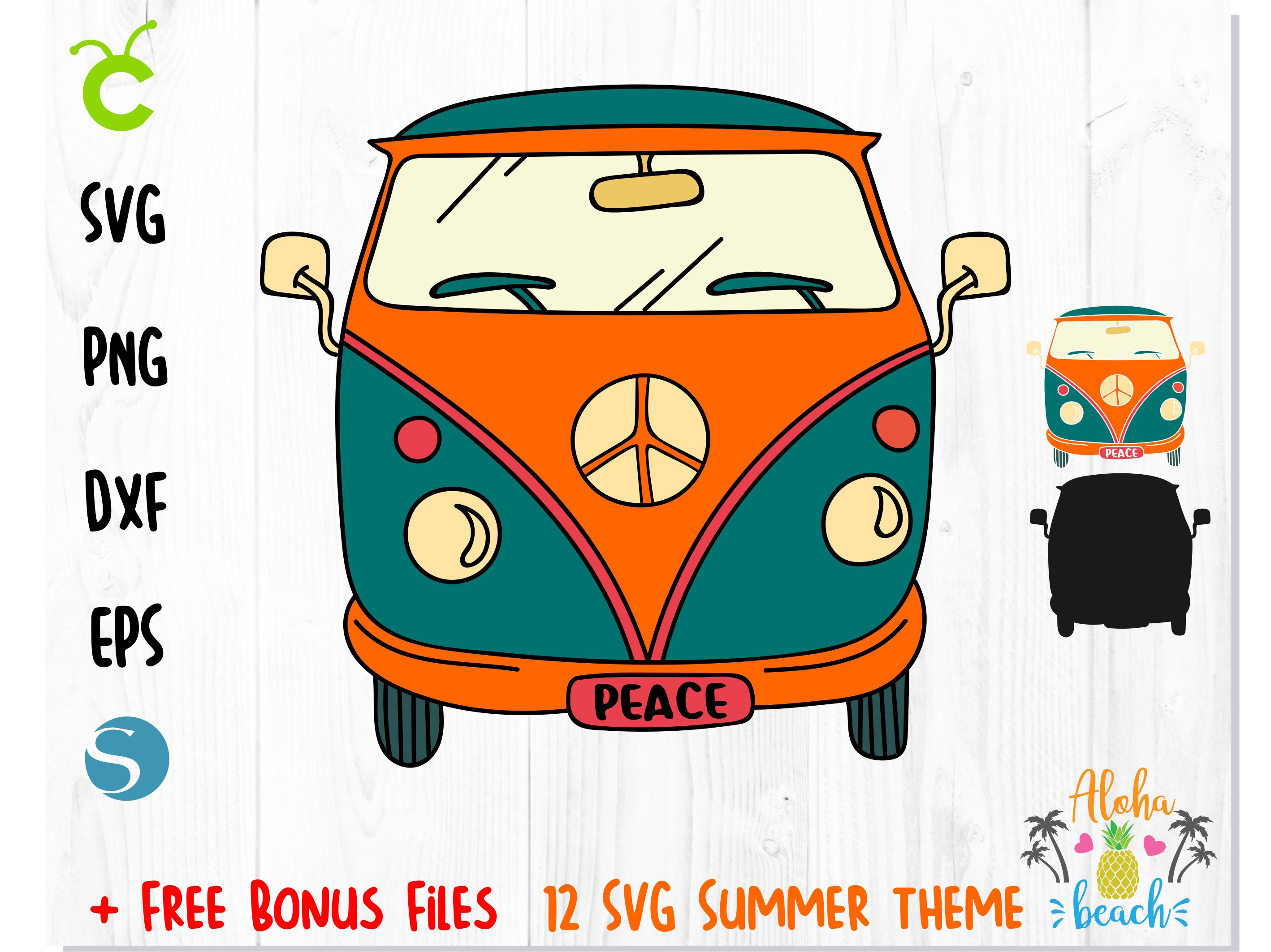 Hippie Van svg, Hippie Bus svg, Hippie Van png, Hippie Bus v