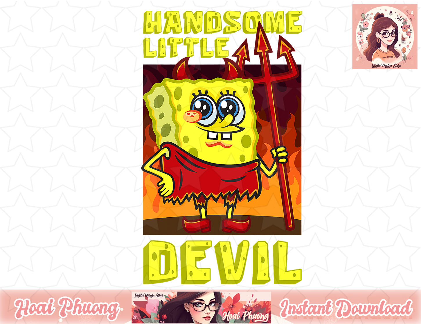 レディースファッション Mademark x SpongeBob SquarePants - SpongeBob Handsome Little Devil Funny Ha 71wP9SnZE+L.jpg