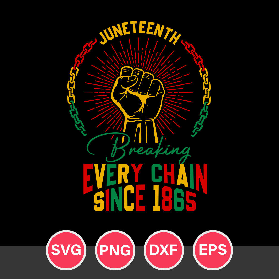 Breaking Every Chain Since 1865 Svg, Juneteenth Svg, Black H | Inspire ...