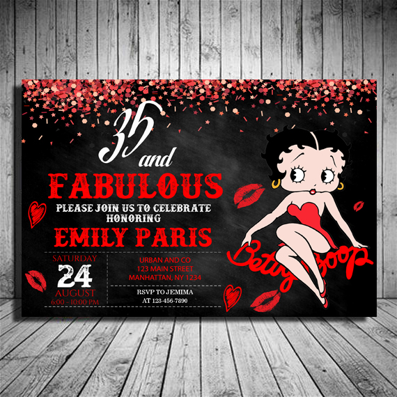 Betty Boop Invitation, Betty Boop Invite, Betty Boop Birthda | Inspire ...