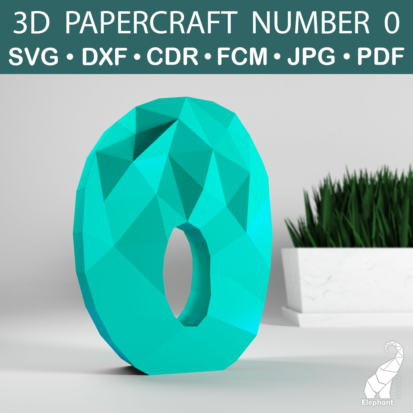 3D papercraft number 0 SVG template for Cricut - Inspire Uplift