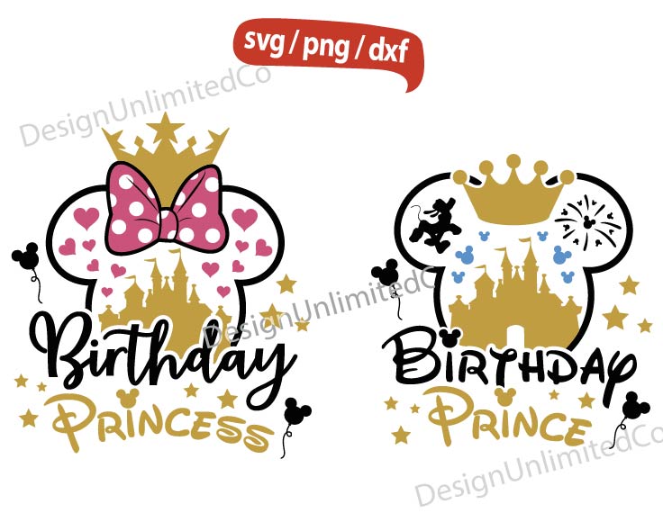 Disney Birthday Princess svg, Birthday Prince svg, Mickey Ea - Inspire