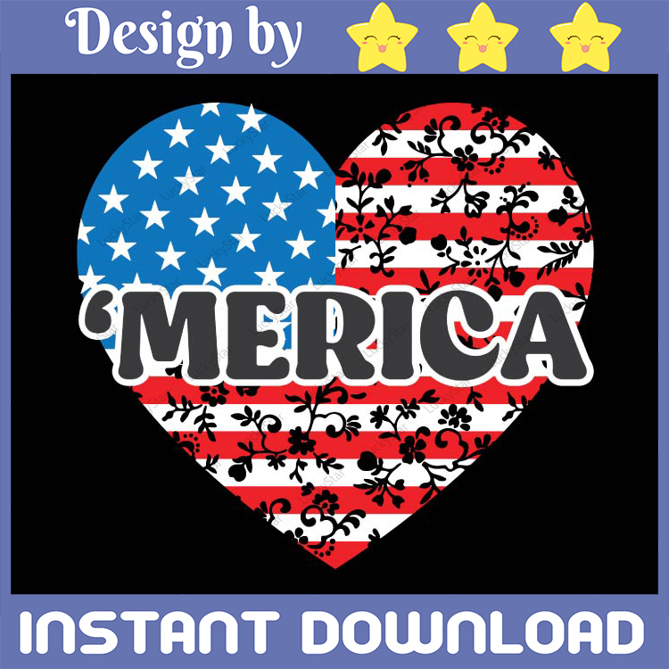 American Heart Flag svg | American Flag SVG | 4th of July Sv - Inspire