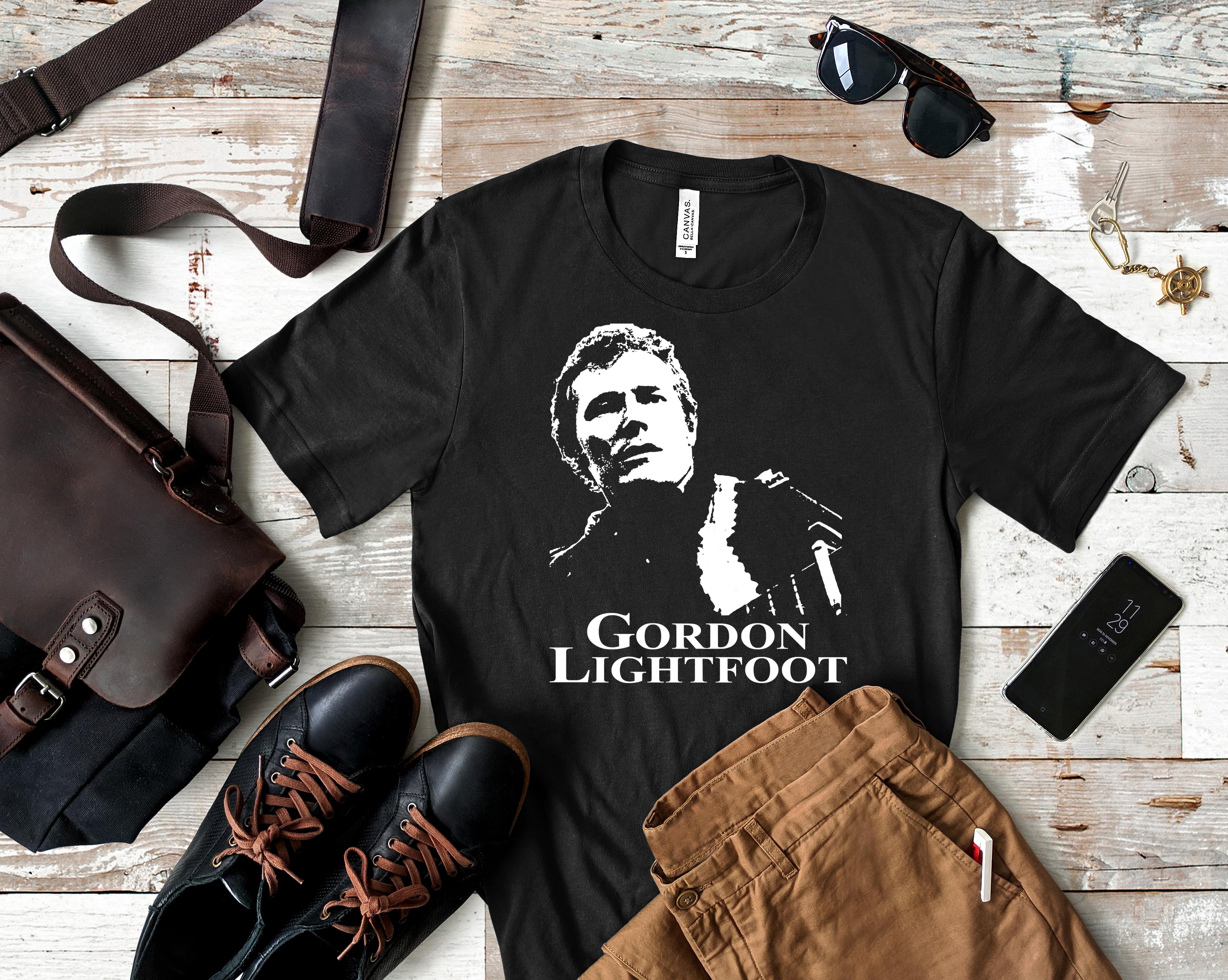 Sweat à Capuche Gordon Lightfoot Fan Art - Unisex - Noir - Neuf Avec étiquettes