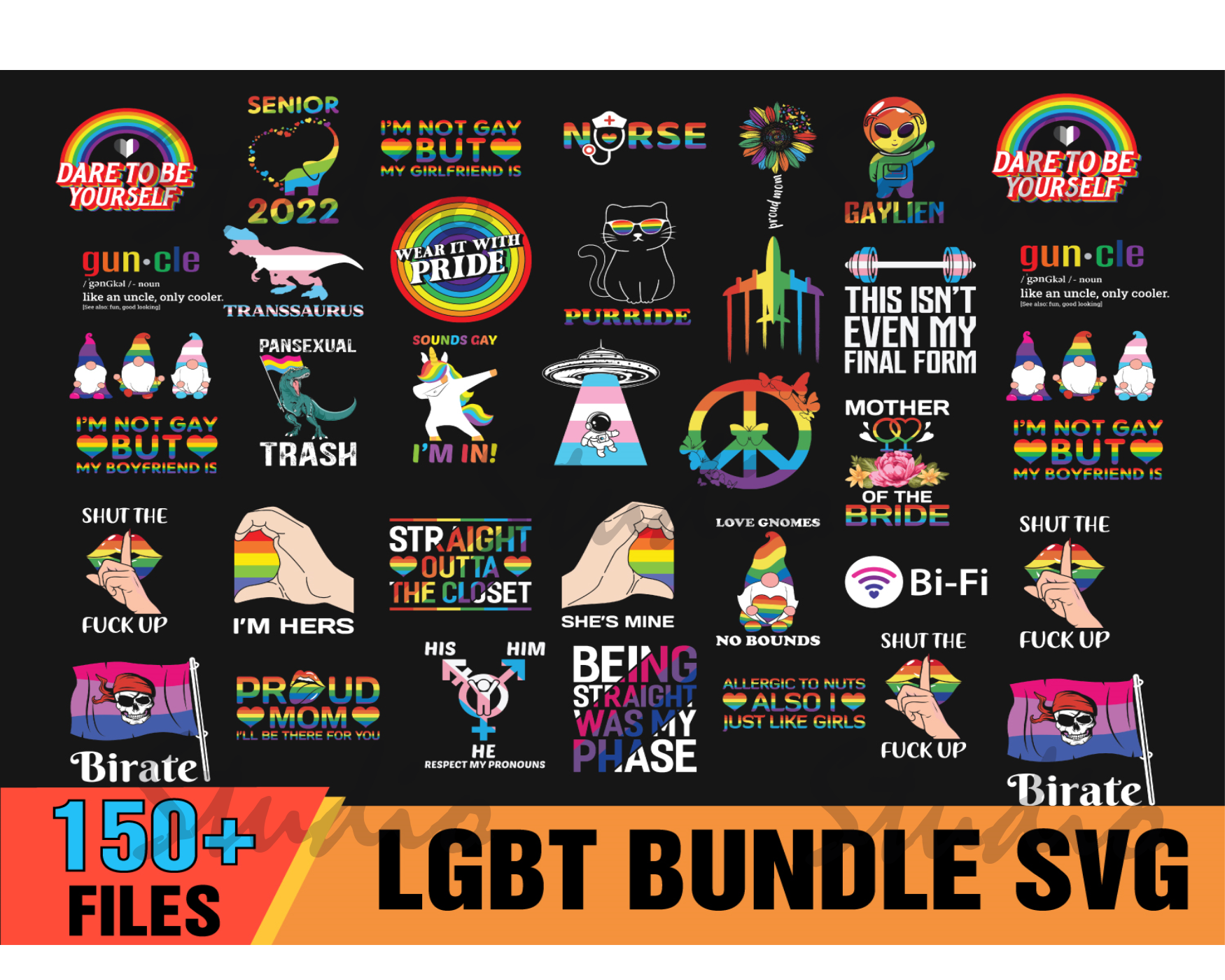 150 LGBT Bundle SVG, Heart Rainbow Svg, Gay Svg, Lesbian Svg | Inspire ...