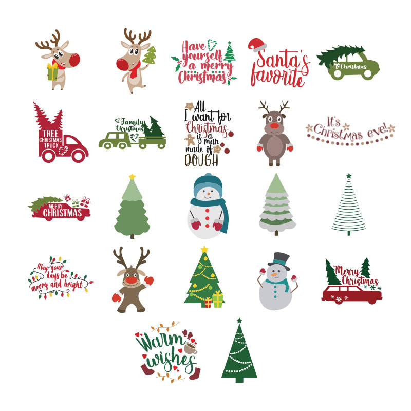 Christmas SVG, PNG Bundle Clipart Cut Files Vector Cricut tr - Inspire ...