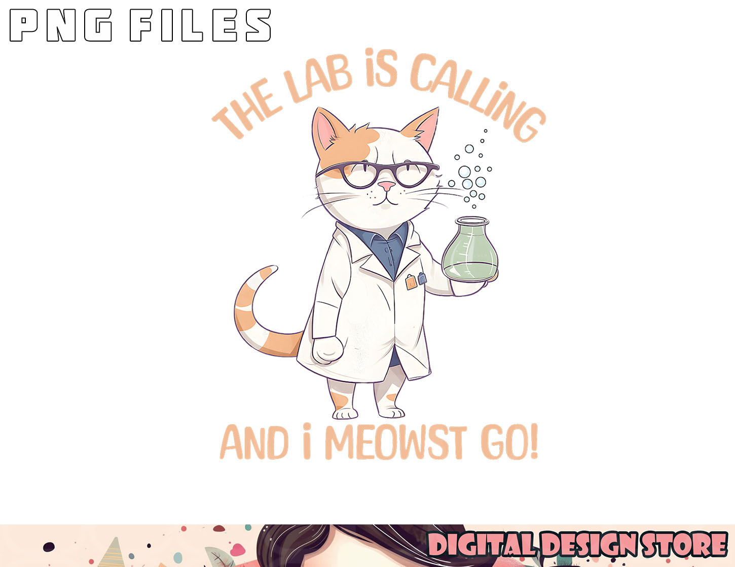 Girls Lab Calling Science Funny Lab Cat Laboratory Chemistry | Inspire ...