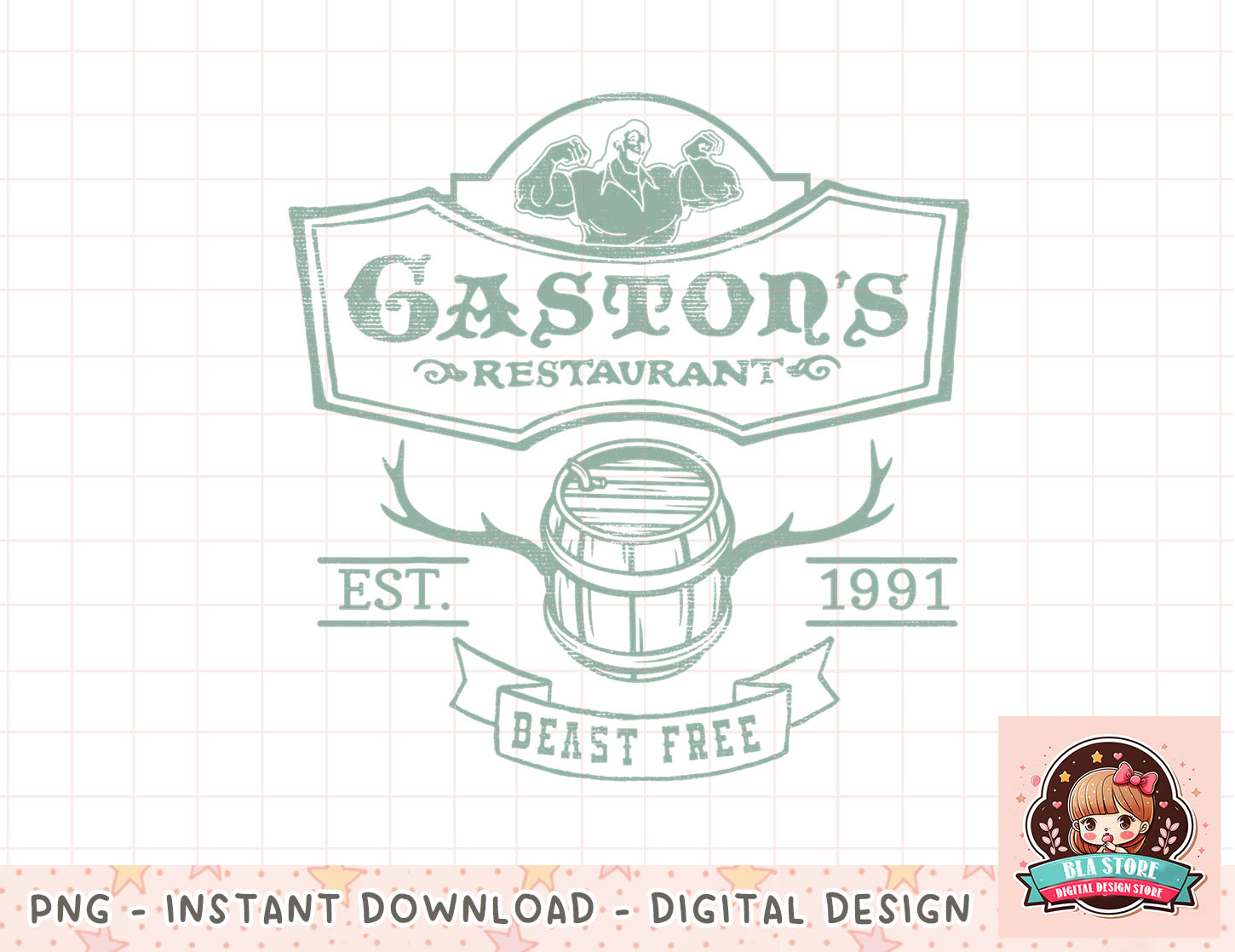 Disney Beauty And The Beast Gaston Tavern 91 png, instant do | Inspire ...