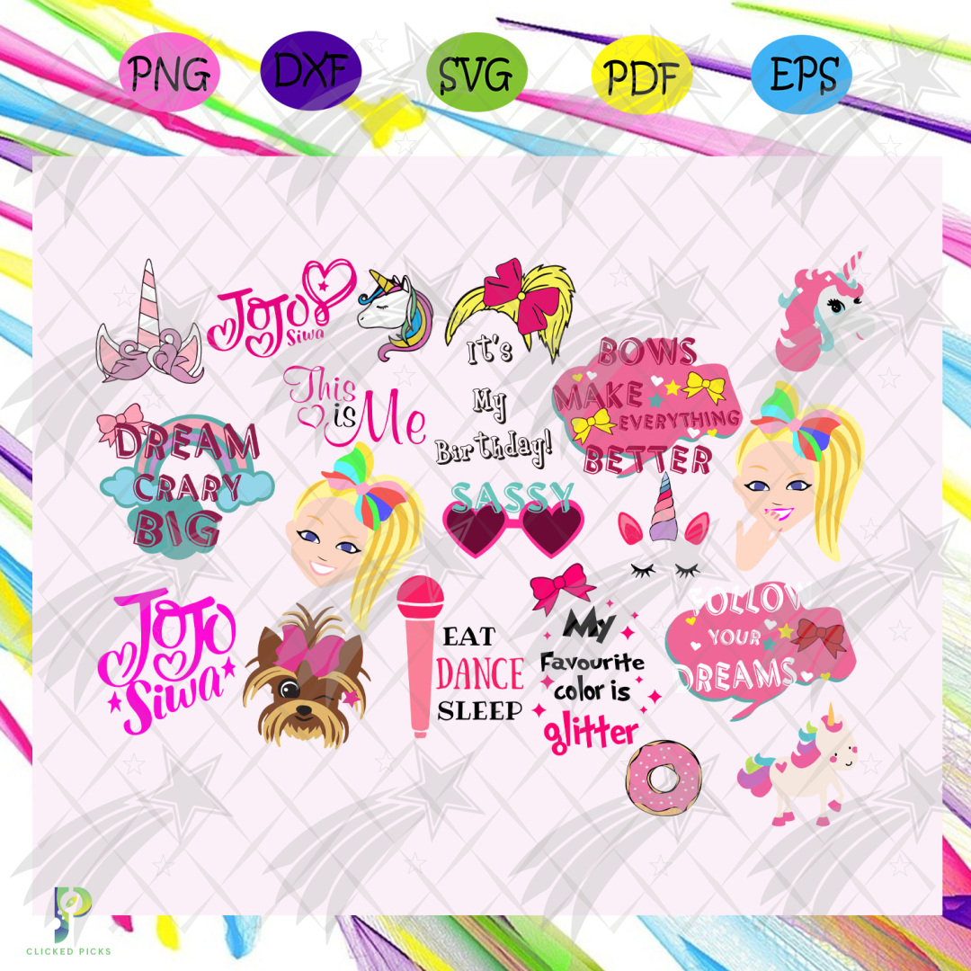 Jojo siwa bundle, jojo siwa svg, jojo siwa party, | Inspire Uplift