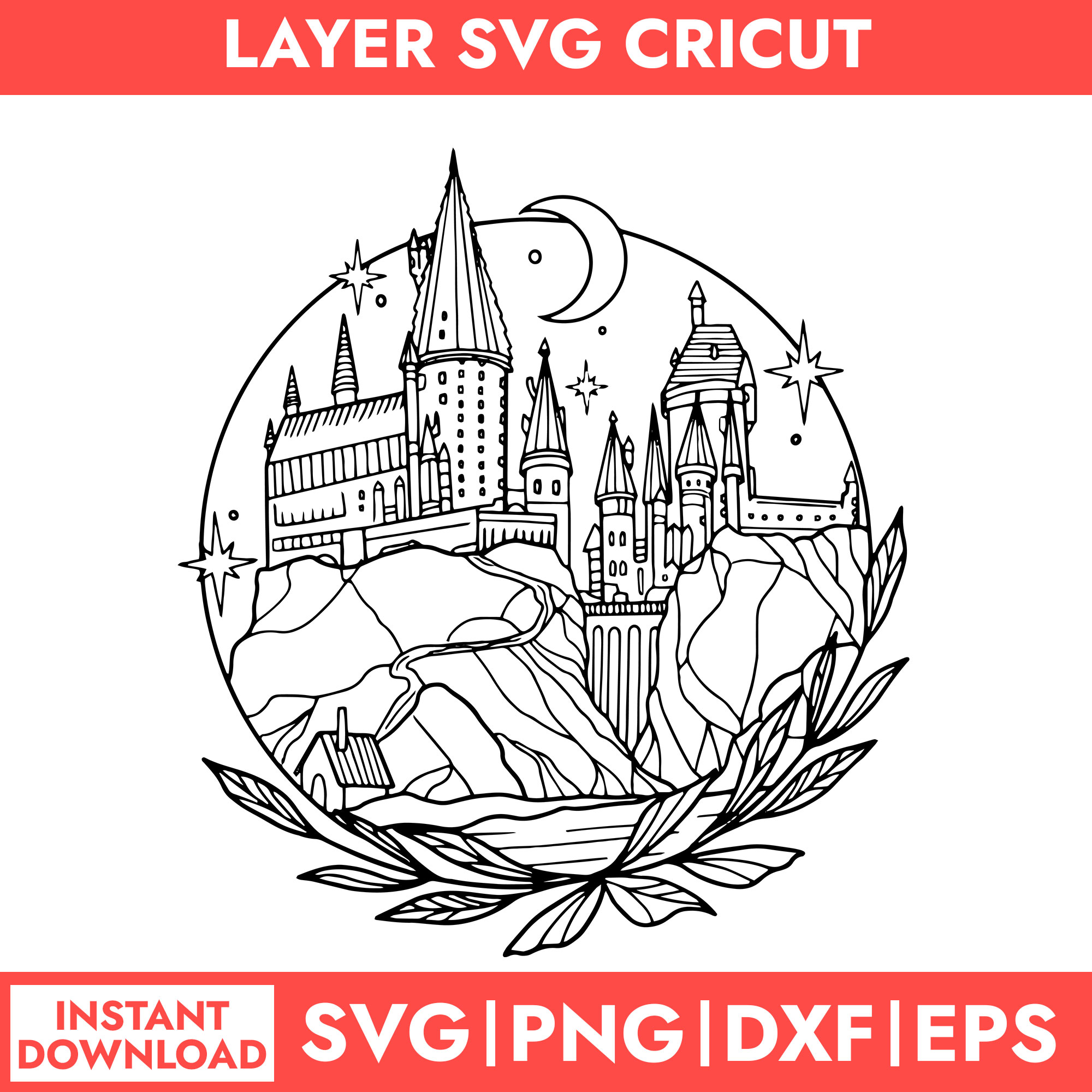 Hogwarts Castle Svg, Hogwarts Svg, Magic Wizard Svg, Harry P | Inspire ...