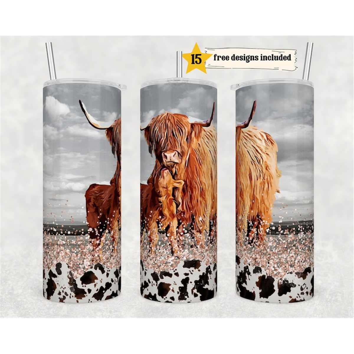 Highland Cow 20 oz Skinny Tumbler Sublimation Design Digital | Inspire ...
