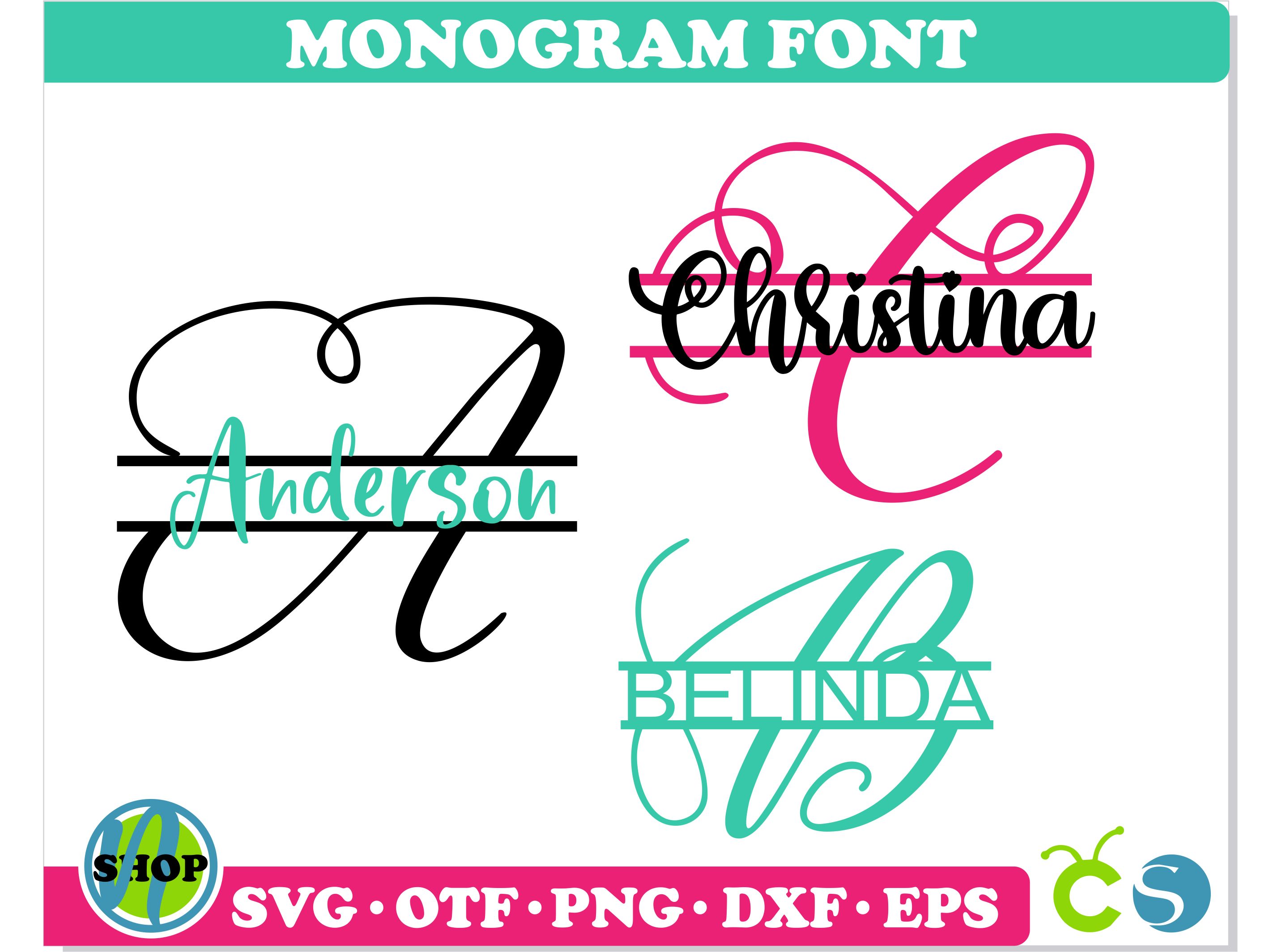 Split Monogram Font svg otf, Split Calligraphy Monogram font | Inspire ...