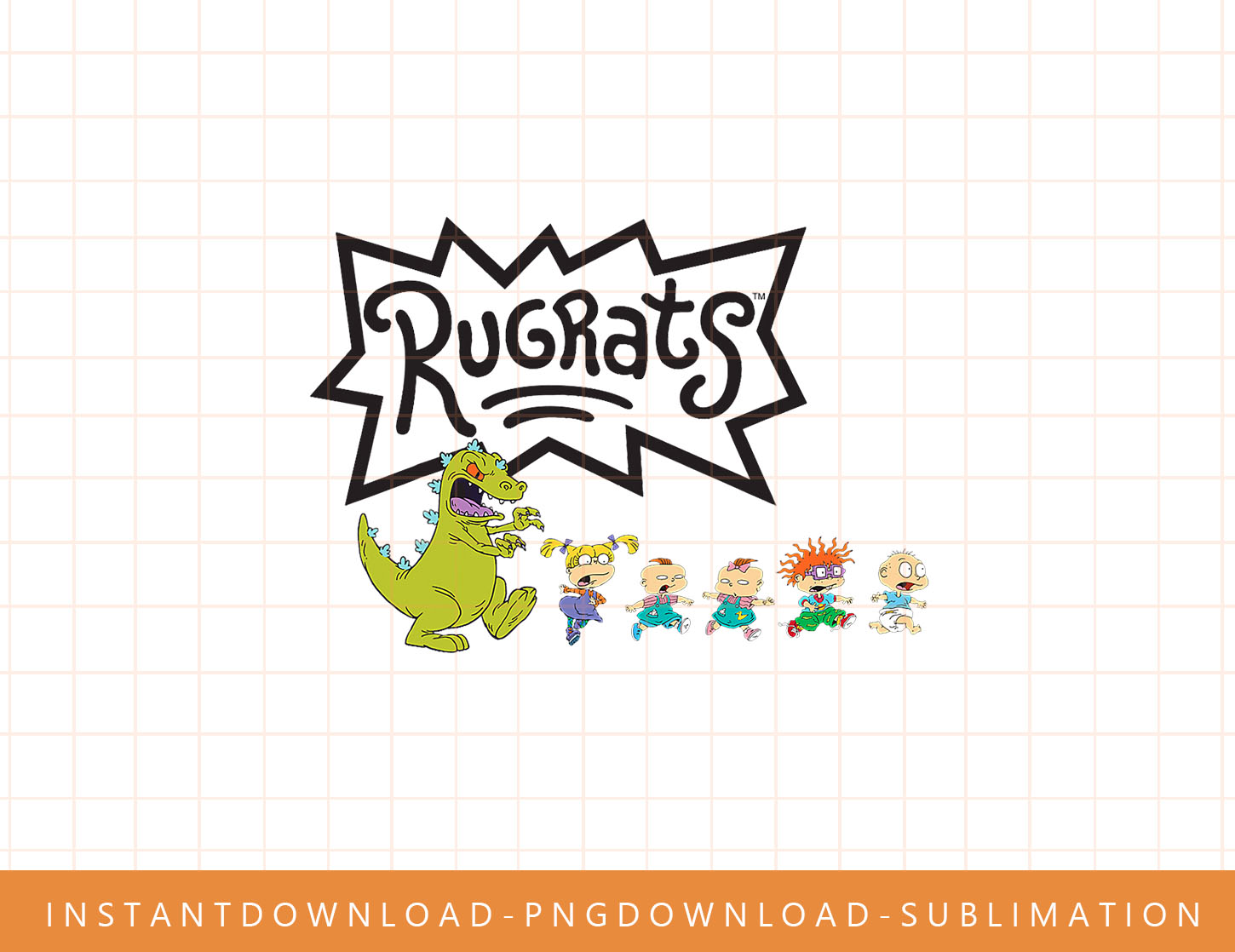 Rugrats Characters Running Away From Reptar png, sublimate, | Inspire ...
