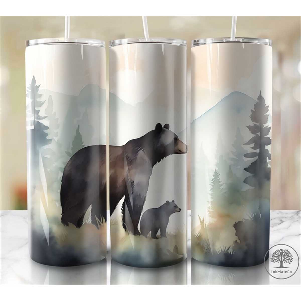 Bear Square Stained Glass 20 oz Skinny Tumbler Sublimation D - Inspire ...
