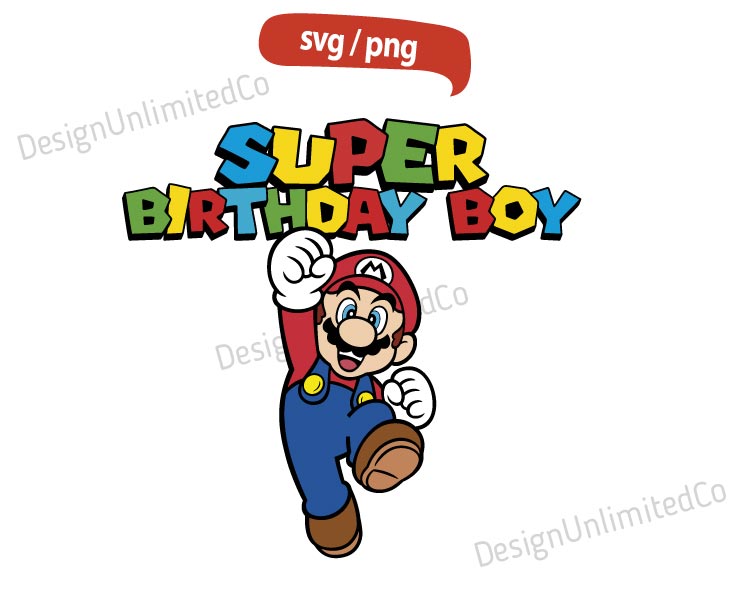 Mario Bros Birthday Boy svg, Disney Birthday svg, Super Mari Inspire