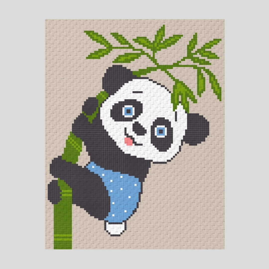 Crochet C2C Panda graphgan blanket pattern PDF Download