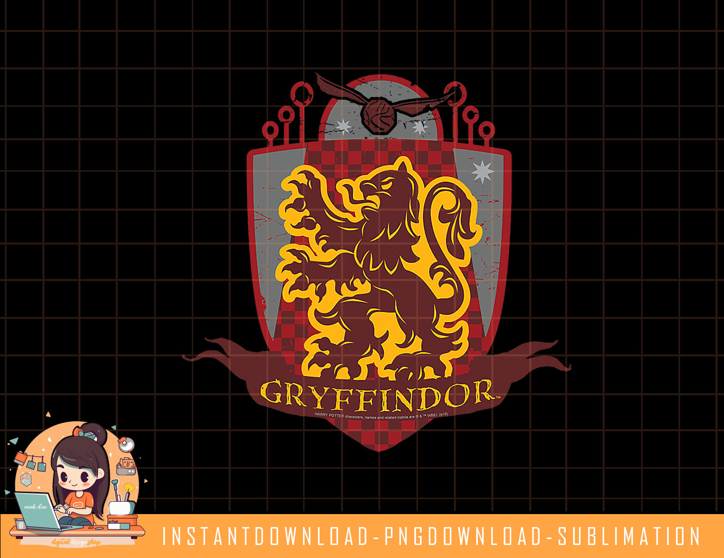 Harry Potter Gryffindor Quidditch Crest png, sublimate, digi | Inspire ...