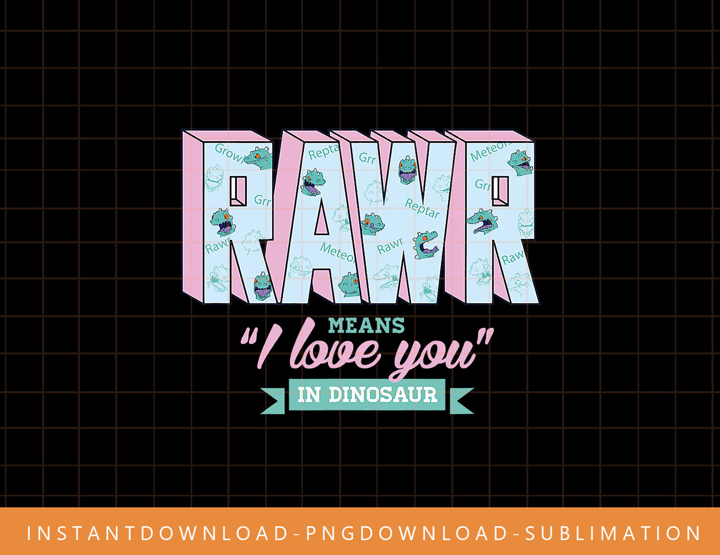 Rugrats Rawr Means I Love You In Dinosaur png, sublimate, di - Inspire ...