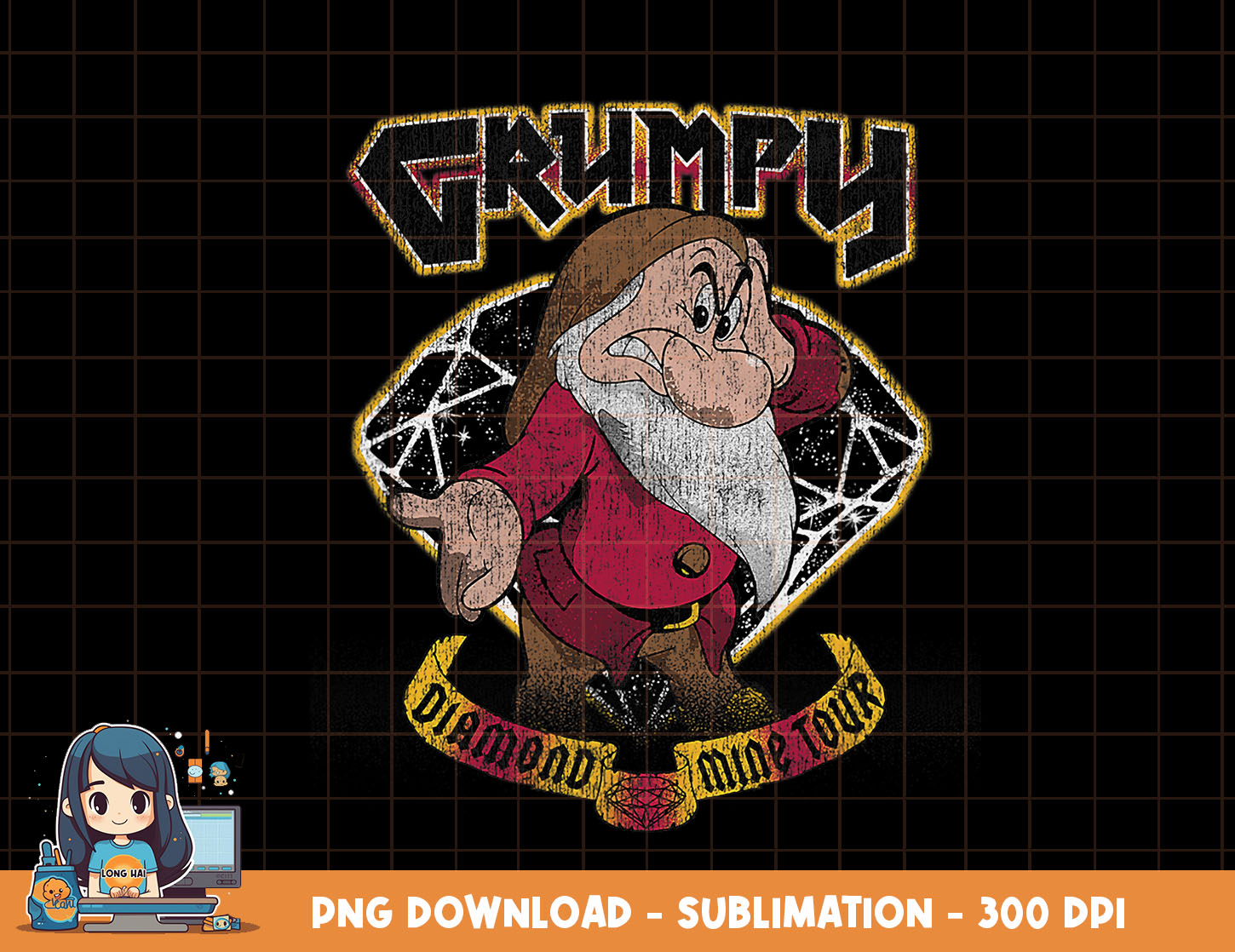 Disney Snow White Grumpy Diamond Mine Tour png, sublimation, - Inspire ...