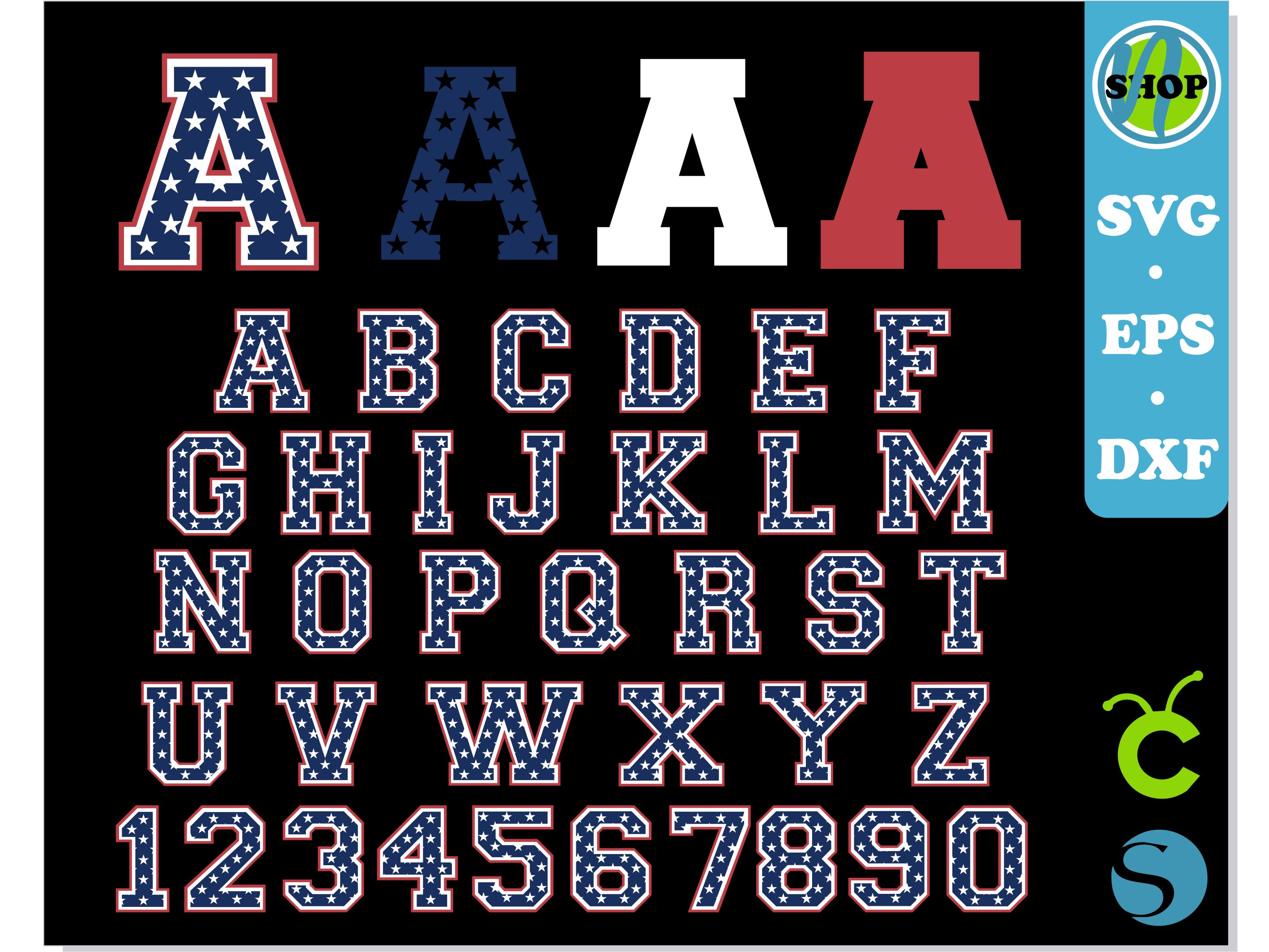 Varsity College Sport Layered Font USA flag SVG PNG | Varsit | Inspire ...