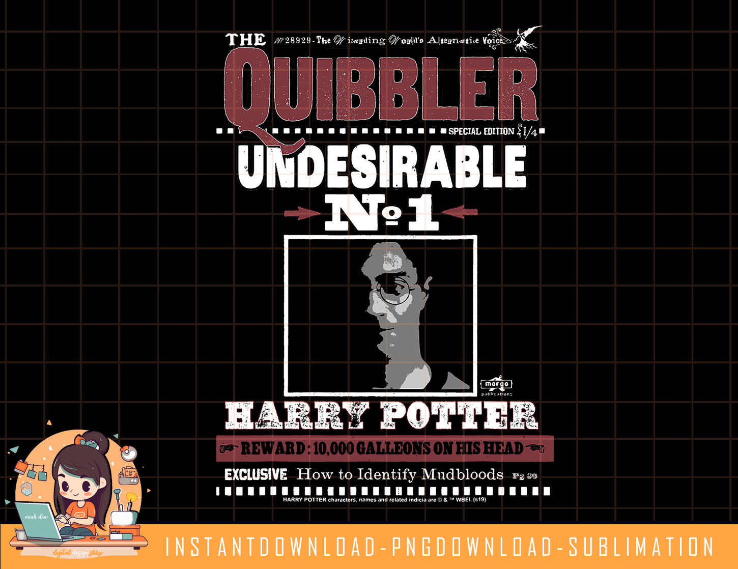 Harry Potter The Quibbler Undesirable Number 1 png, sublimat | Inspire ...
