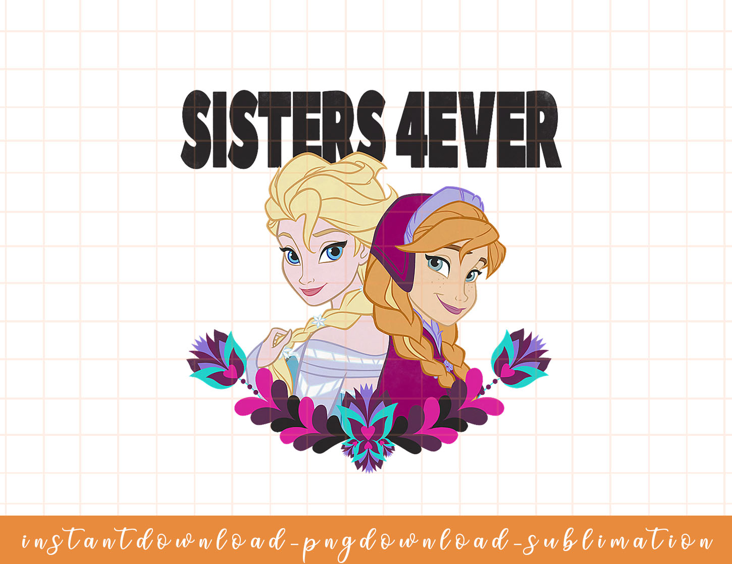 Disney Frozen Elsa Anna Sisters Ever Graphic T-Shirt png