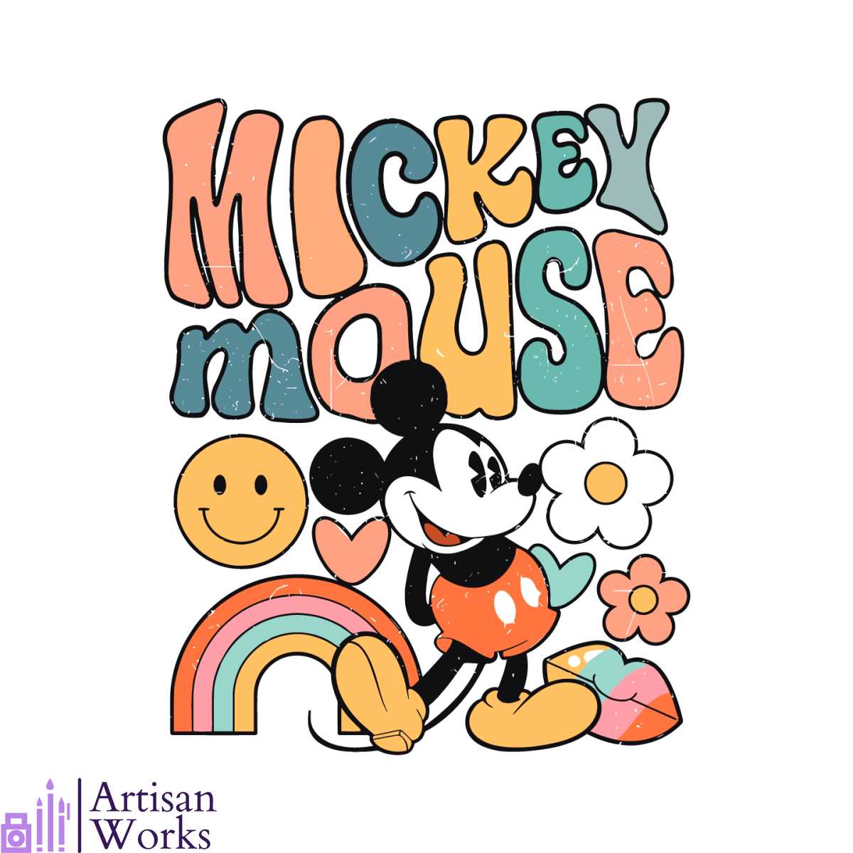 Retro Mickey Disney Classic Mickey Mouse SVG Cutting Digital