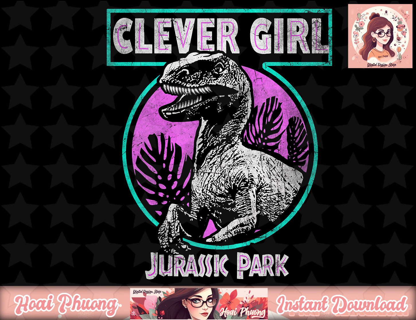 Jurassic Park Distressed Teal Raptor Clever Girl Short Sleev | Inspire ...