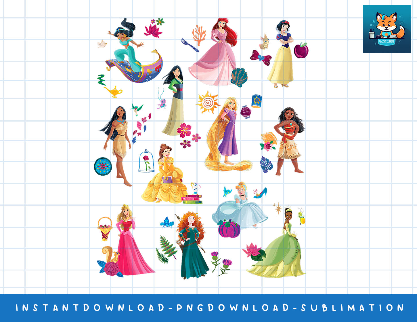 Disney Princess Magical Print png, sublimate, digital print - Inspire Uplift