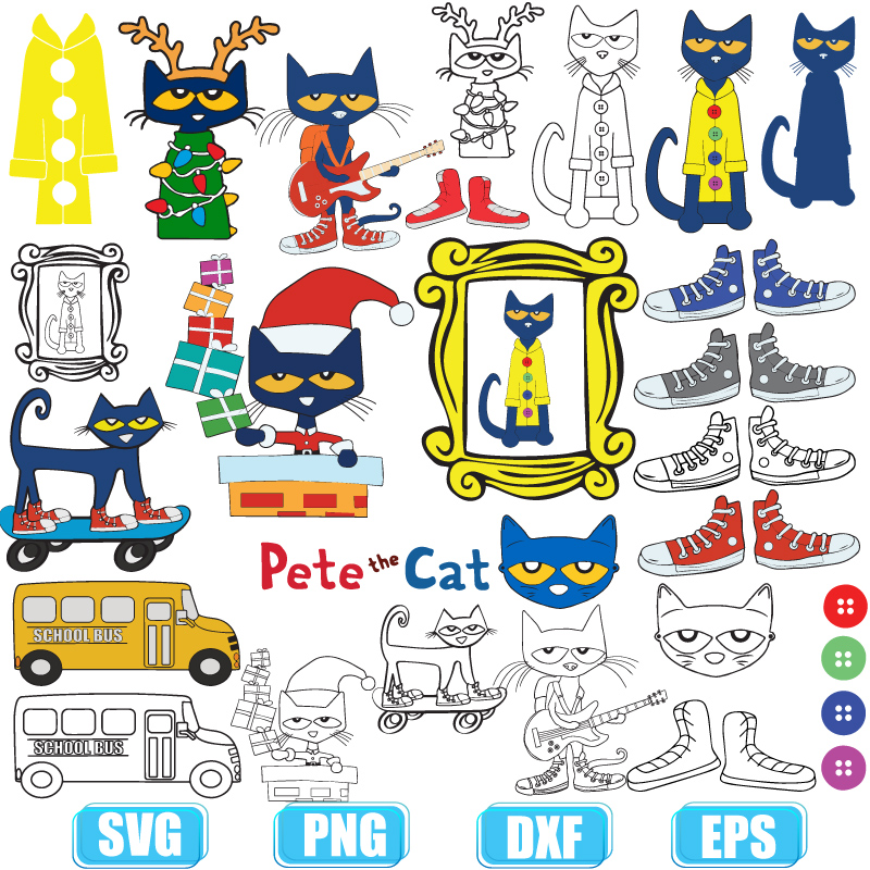 pete the cat svg,pete the cat buttons svg,pete the cat svg | Inspire Uplift