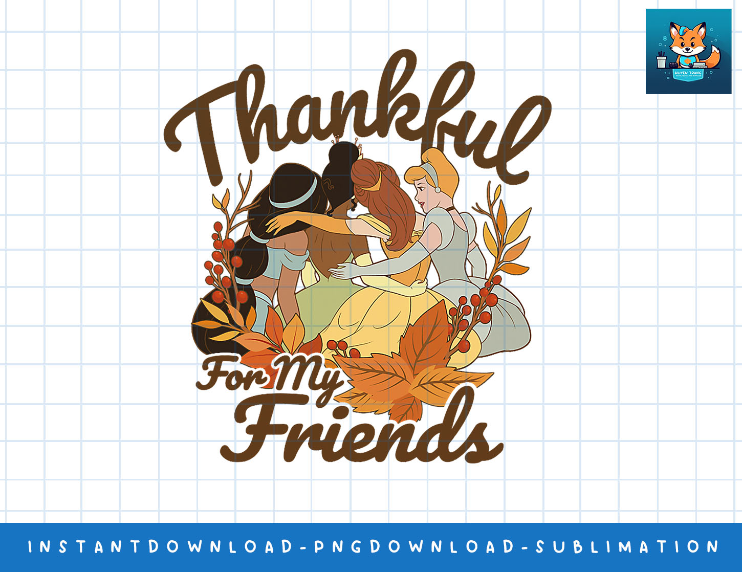 Disney Princess Thanksgiving Group Thankful Friends png, sub Inspire
