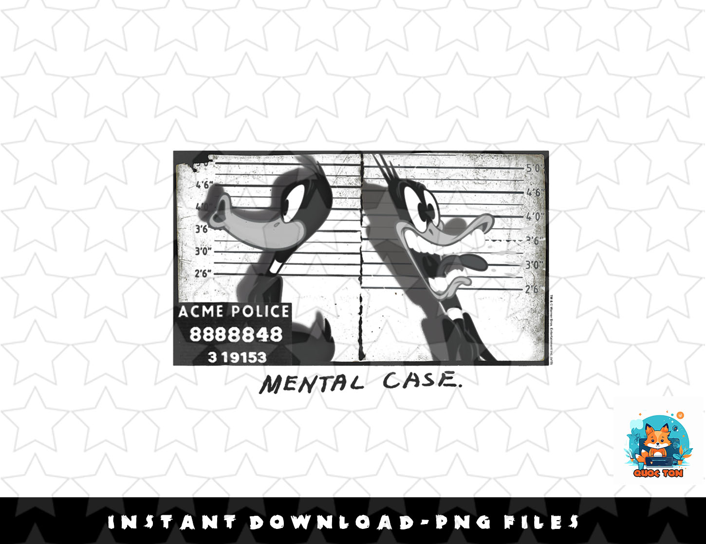 Looney Tunes Daffy Duck Mental Case png, sublimation, digita Inspire