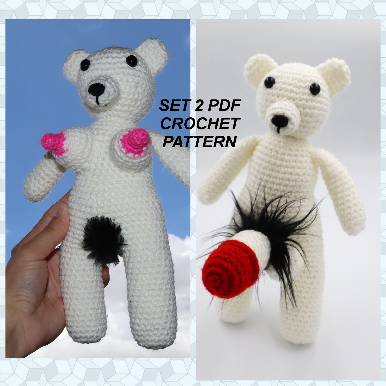 2 PDF Crochet Pattern bearCrochet Patterntits Inspire
