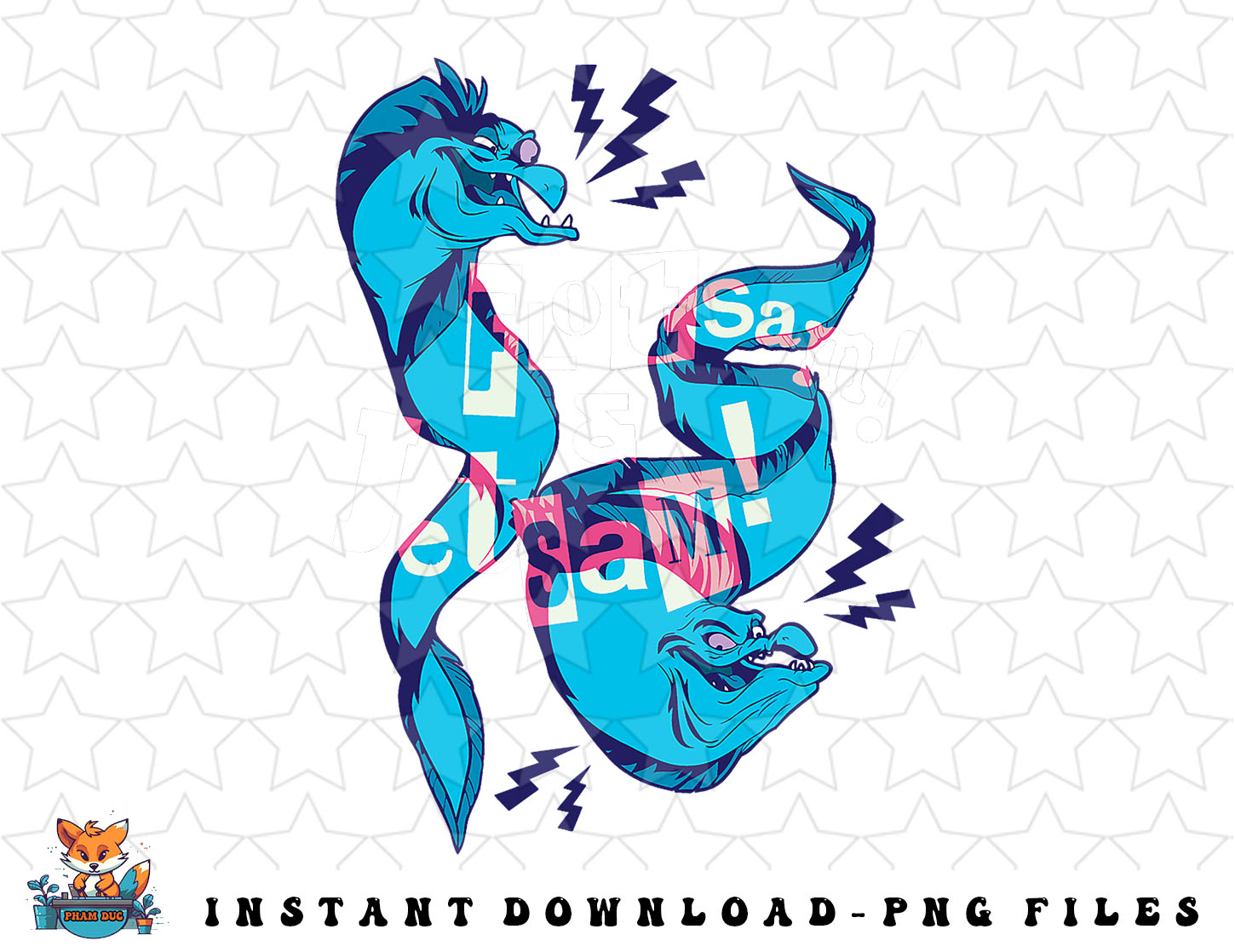 Disney The Little Mermaid Flotsam and Jetsam Eels png, subli Inspire