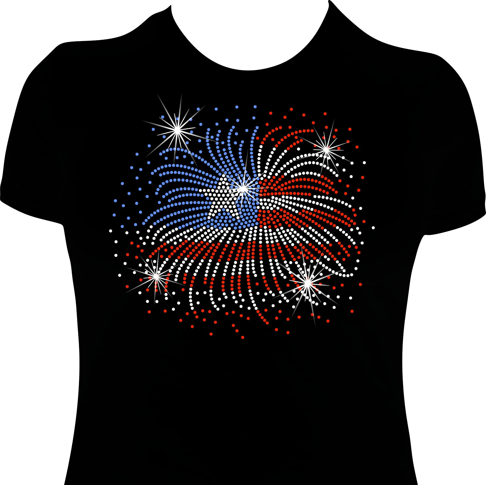 4th of July Sparkle Rhinestone Mega Bling Shirt - Inspire Uplift