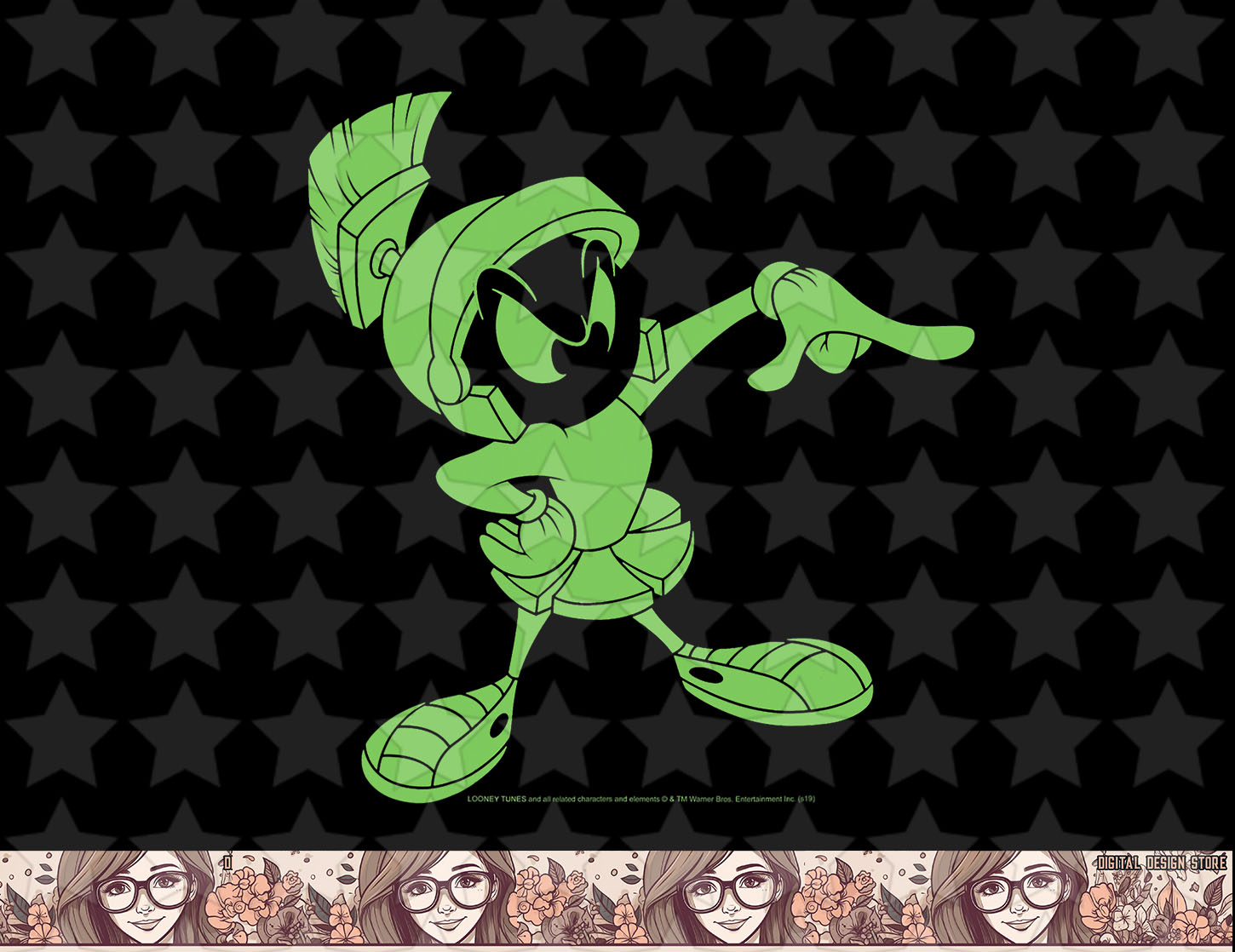 Looney Tunes Marvin The Martian Green Portrait Png Sublimat Inspire