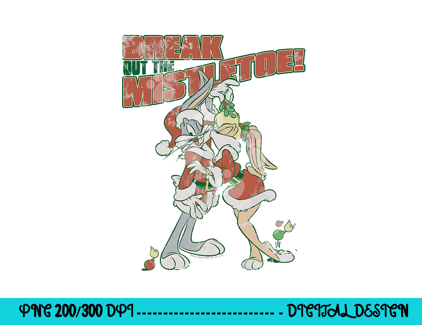 Looney Tunes Bugs and Lola Mistletoe png, sublimation - Inspire Uplift