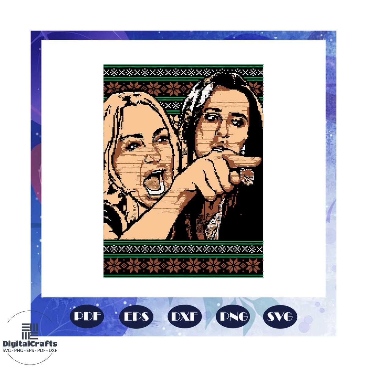 Woman Yelling at Smudge the Cat Meme V1 Christmas Ugly Sweater