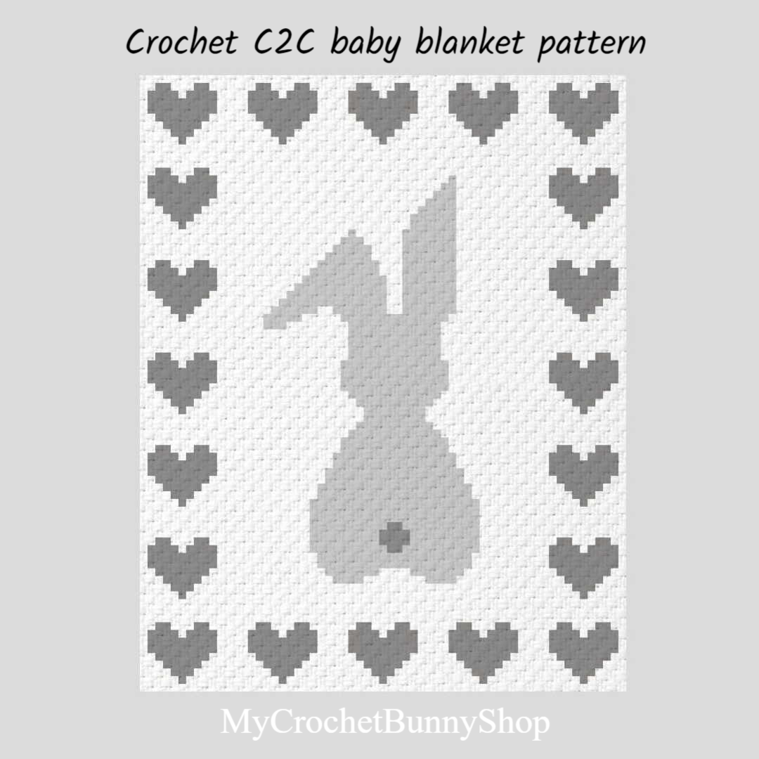 Crochet C2C Rabbit baby blanket pattern PDF Instant download - Inspire ...