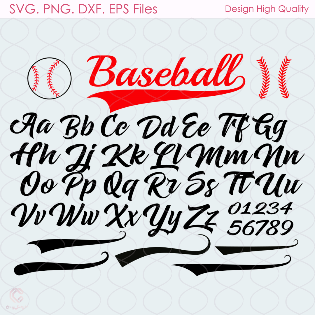 Alphabet Baseball Handwritten Font Svg, Sport Svg, Alphabet - Inspire ...