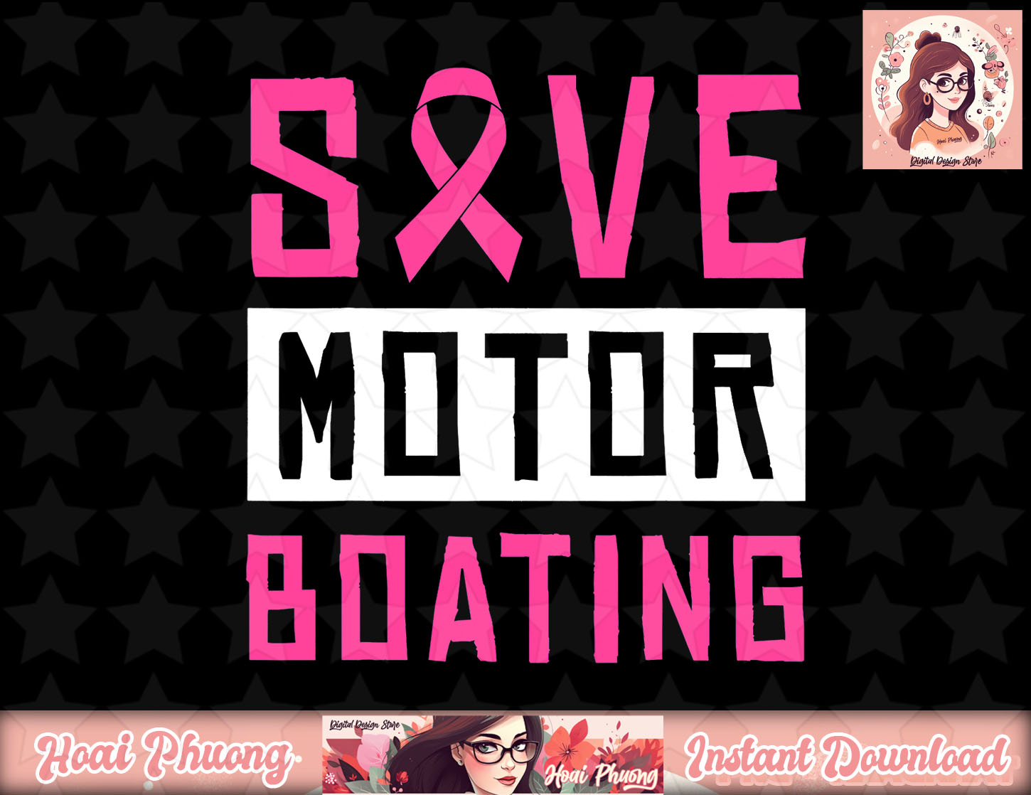 Save Motor Boating - Fighting Breast Cancer png, instant dow - Inspire ...