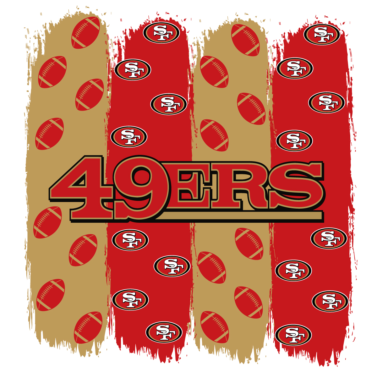 San Francisco 49ers Football Pattern Svg | Inspire Uplift